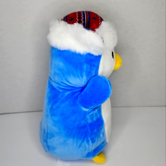 🎄 PUFF 🐧 Blue Penguin with Snow Hat HugMee Christmas 2023 Original Squish NWT - Picture 5 of 8